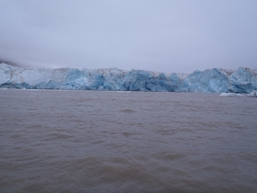 A view in front of Kronebreen Glacier. Ny Ålesund, Svalbard, Norway. Photo by Mark Goldner (PolarTREC 2011), Courtesy of ARCUS.