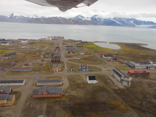 Aerial view of Ny Ålesund, Svalbard, Norway. Photo by Mark Goldner (PolarTREC 2011).