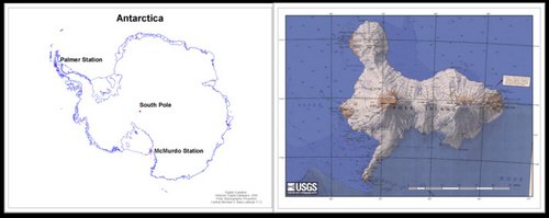 Map of Antarctica and Ross Island