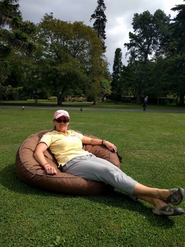 Alex Lounging in Bean Bag 