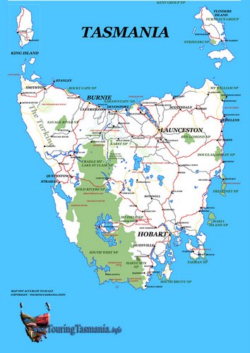 A map of Tasmania