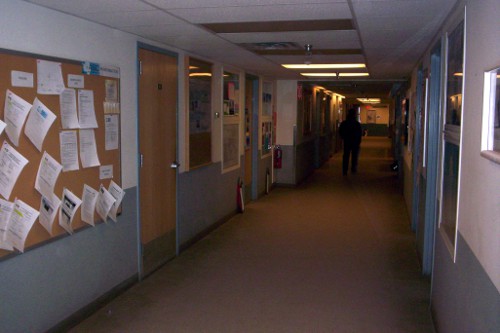 Main hall (highway #1) at building 155 in McMurdo Station.