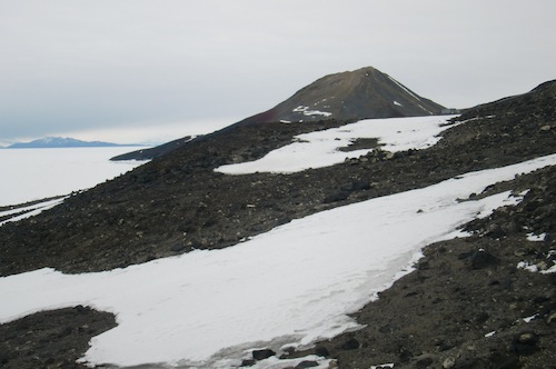 The surrounding area, with Observation Hill in the background.