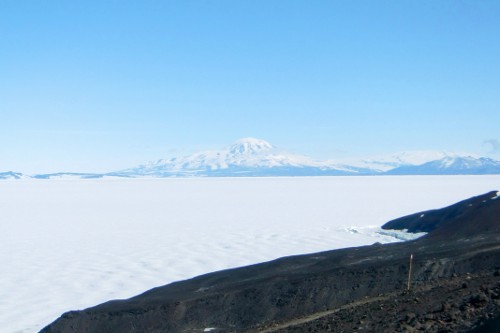 Zoomed-in view of Mt. Discovery with the hills of Brown Peninsula.