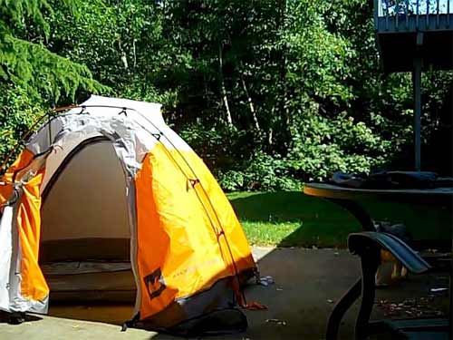 Tent finished. Ready for rain.