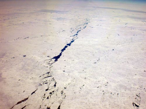 A view of Antarctica from the plane.