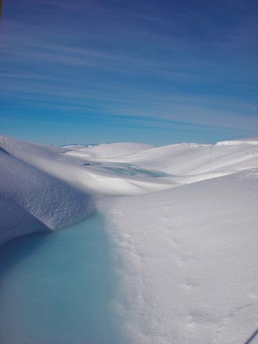 A series of pools outside the ice cave.