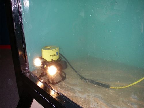 The underwater remotely operated vehicle or ROV.