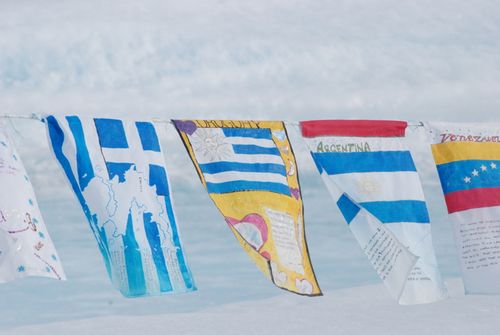 A close-up of some of the flags.