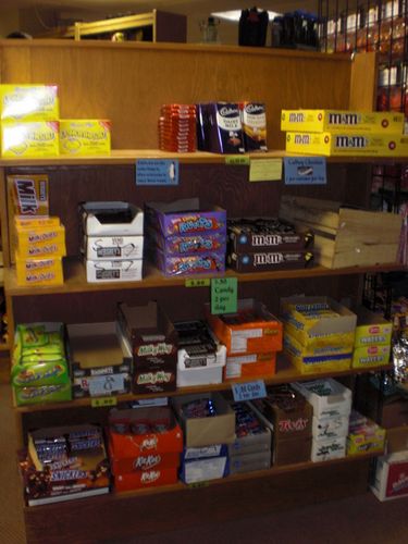 Candy selection at the Station Store.