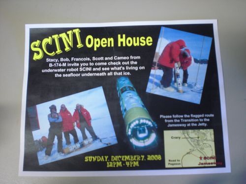 The SCINI Open House flier.