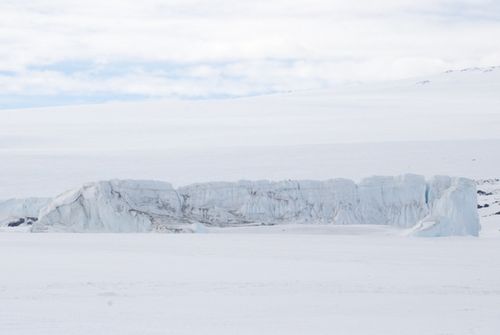 Horseshoe-shaped iceberg.