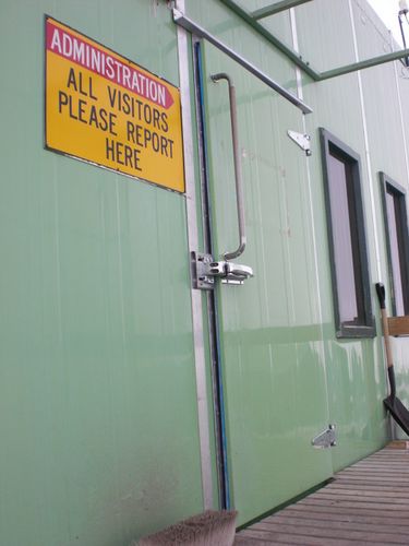 The door to the store at Scott Base.