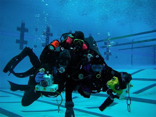 Three of the divers pose for the  camera!