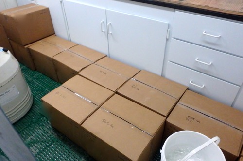 Packed water samples