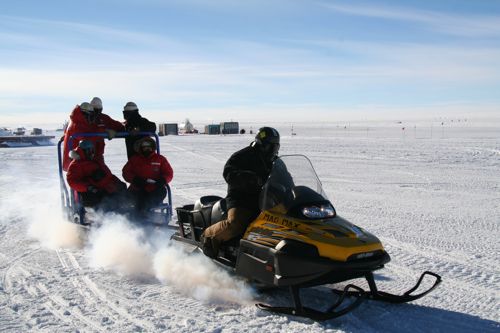 Snowmobile taxi!