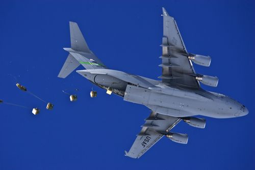 C-17 dropping cargo