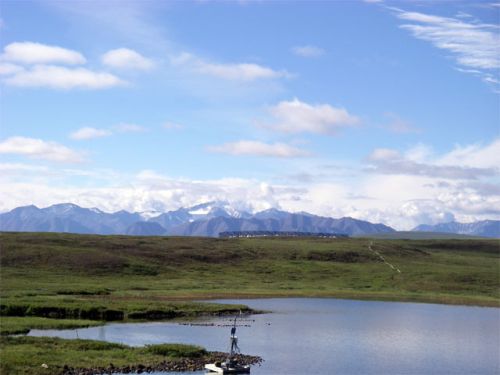 Snow capped mountains South of Toolik Field Station