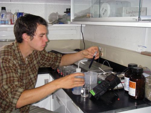 Matt Using pH Meter.