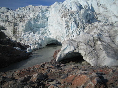 These two caves had water rushing out of them