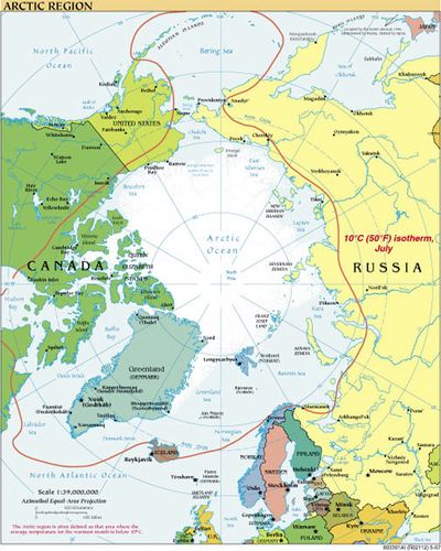 Map of the Arctic