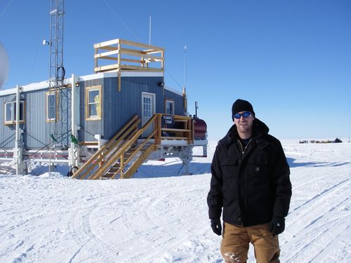 Me in front of the Big House on the first day at Summit Camp