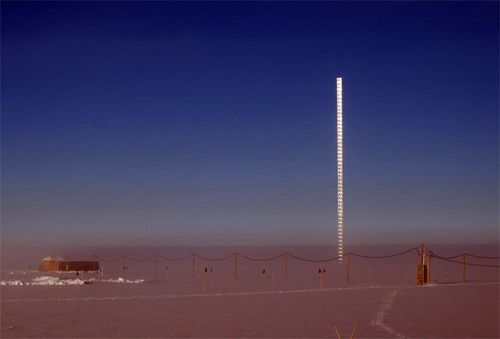 Swiss Tower Glows in the Nighttime Sun