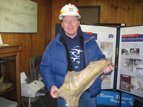 Mr. K holding a scapula