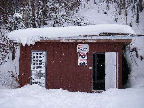 Entrance to permafrost tunnel