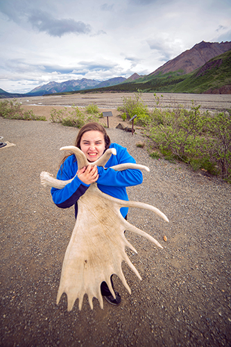 DJ with one moose antler