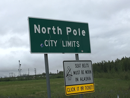 North Pole Town Sign