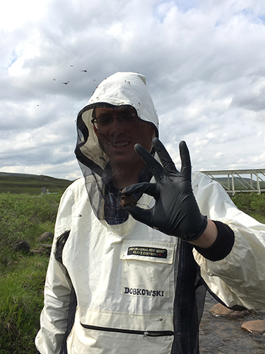 Jason D with soil sample