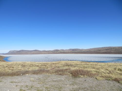 Long Lake with the ice breaking up from winter