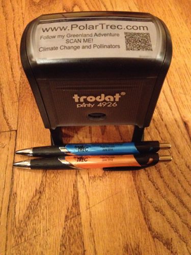 QR code stamp and custom made pens