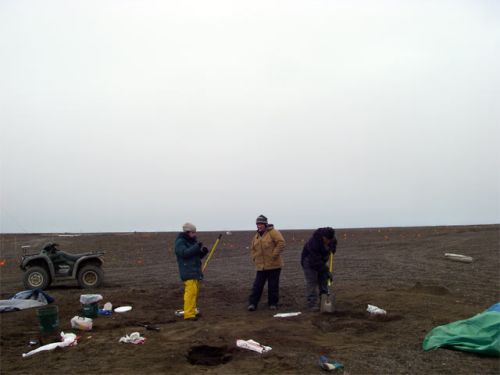 Anne Discussing the Excavation with the Crew