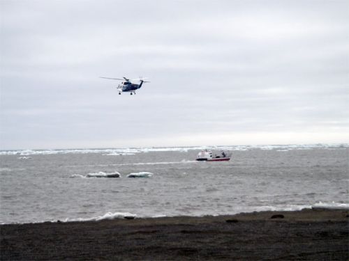 Helicopter Shadowing Boat