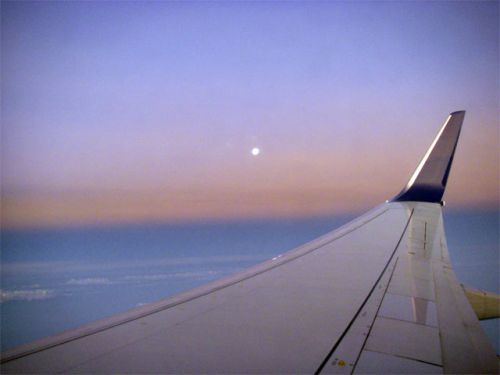 Sunrise, Moon, and Delta Flight #1188