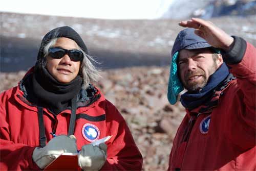 Dave Marchant and Jackie Hams in the field.