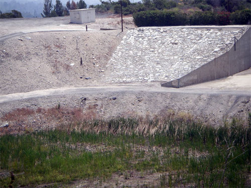 Close-up of Dunsmore Debris  Basin.