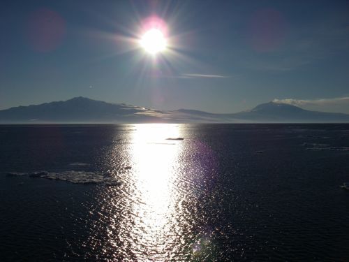 Mt. Terror and Mt. Erebus on Ross Island