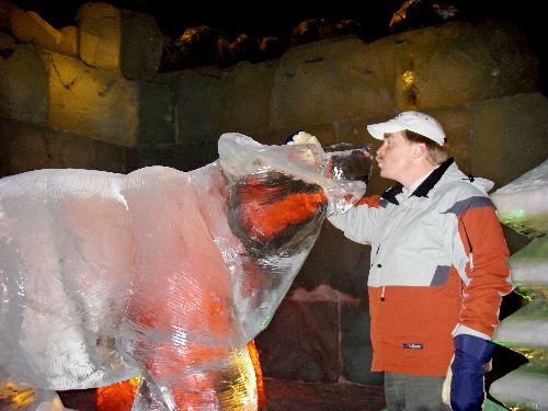 Mr. Peneston Kisses a Bear!