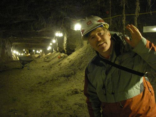 Mr. Peneston inside the permafrost research tunnel