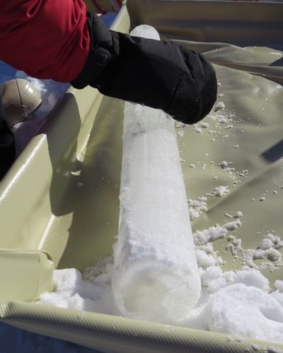 Our first ice core.  