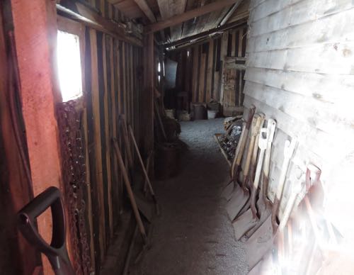 Inside the hut