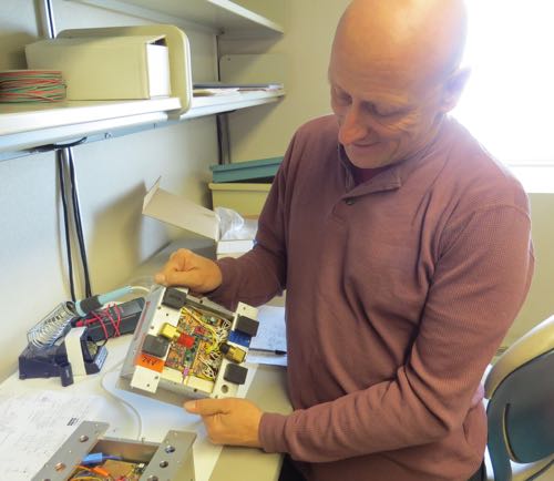 Bob Zook showing circuitry