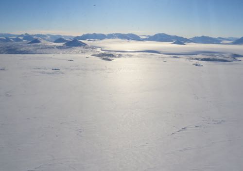 Glacier coming from land