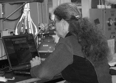 Diane Stoeker at her computer.