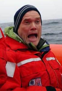 Scientist David Shull a bit nervous about the seas!