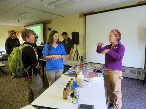 Karen explaining tundra plant community 