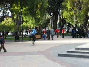 Kids Skating in Town Square